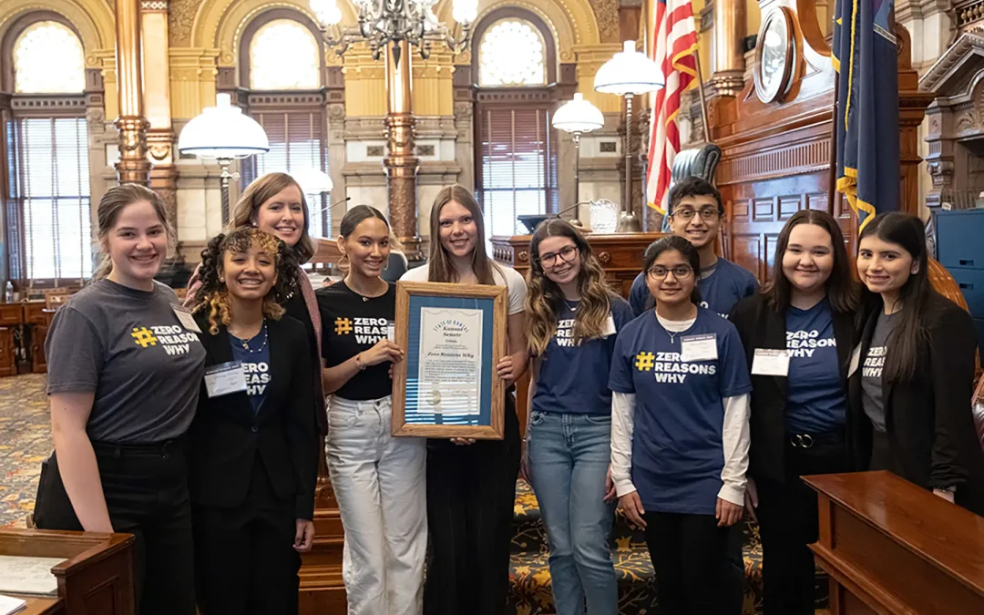 Zero Reasons Why Recognized on Kansas Senate Floor during Youth Mental Health Advocacy Day