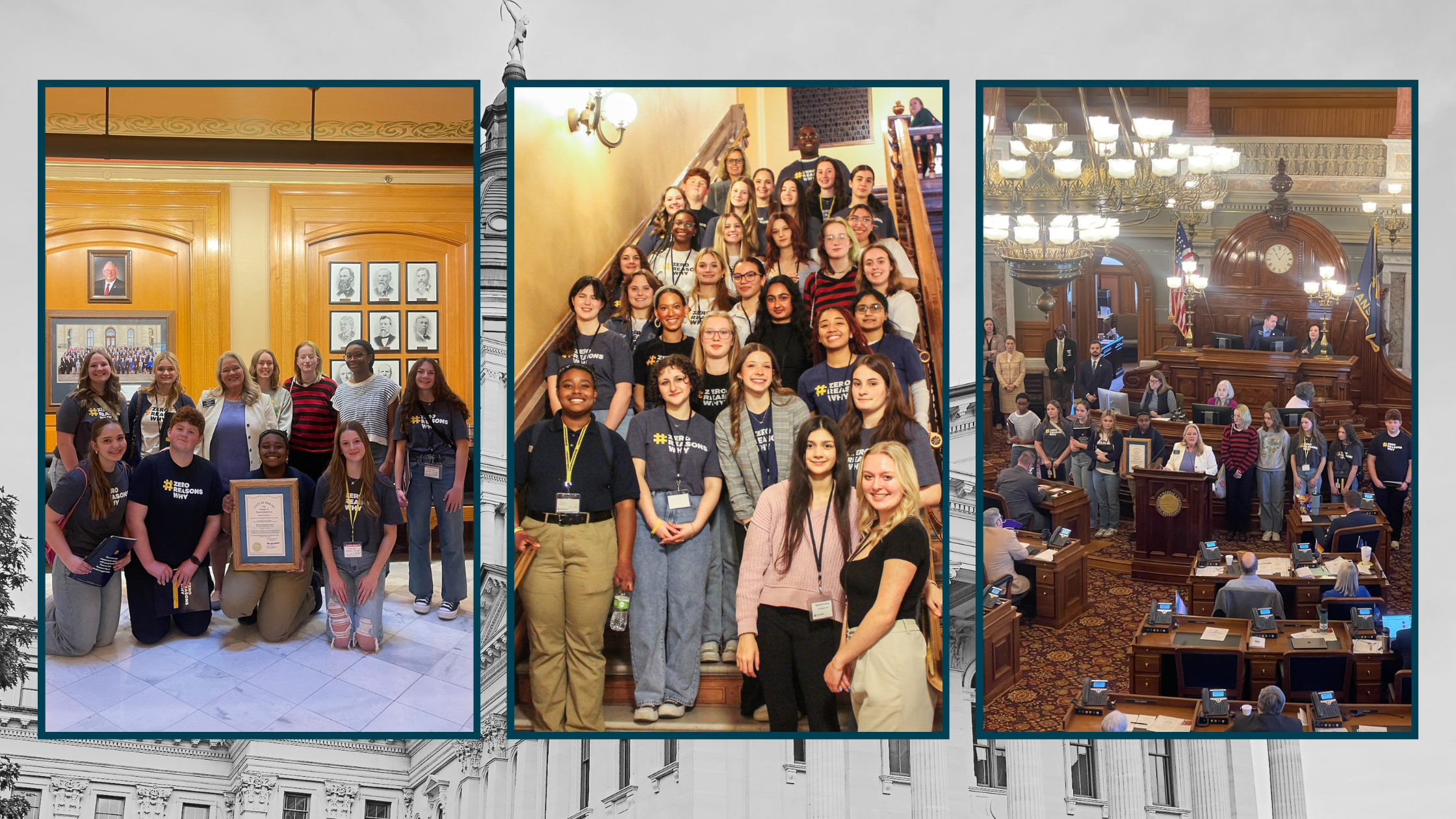 Teen Mental Health Campaign, Zero Reasons Why, Recognized at Kansas Capitol during Prevention Advocacy Day